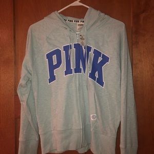 NWT!!! light blue PINK hoodie